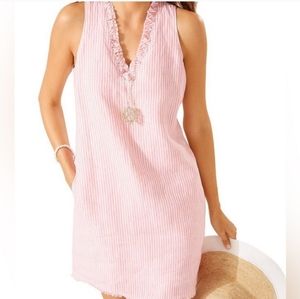 Tommy Bahama Cabana Stripe Linen Sleeveless Shift Dress